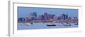 USA, Massachusetts, Boston, City Skyline and Boats Moored in the Harbour-Gavin Hellier-Framed Photographic Print