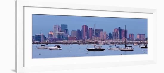 USA, Massachusetts, Boston, City Skyline and Boats Moored in the Harbour-Gavin Hellier-Framed Photographic Print