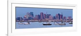 USA, Massachusetts, Boston, City Skyline and Boats Moored in the Harbour-Gavin Hellier-Framed Photographic Print