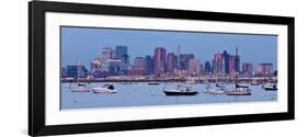 USA, Massachusetts, Boston, City Skyline and Boats Moored in the Harbour-Gavin Hellier-Framed Photographic Print