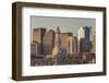 USA, Massachusetts, Boston. City skyline from Boston Harbor at dawn.-Walter Bibikow-Framed Photographic Print