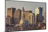 USA, Massachusetts, Boston. City skyline from Boston Harbor at dawn.-Walter Bibikow-Mounted Photographic Print