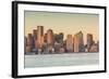 USA, Massachusetts, Boston. City skyline from Boston Harbor at dawn.-Walter Bibikow-Framed Photographic Print