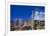 USA, Massachusetts, Boston of the new Seaport District at dusk-Walter Bibikow-Framed Premium Photographic Print