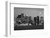 USA, Massachusetts, Boston, Panoramic view of a city skyline at night (Black And White)-null-Framed Photographic Print