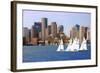 USA, Massachusetts. Boston waterfront skyline with sailboats.-Anna Miller-Framed Photographic Print
