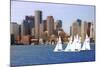 USA, Massachusetts. Boston waterfront skyline with sailboats.-Anna Miller-Mounted Photographic Print
