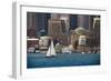 USA, Massachusetts. Boston waterfront skyline with sailboats.-Anna Miller-Framed Photographic Print