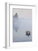 USA, Massachusetts, Cape Ann, boats in Annisquam Harbor in fog-Walter Bibikow-Framed Photographic Print