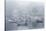 USA, Massachusetts, Cape Ann, Gloucester. Annisquam Harbor, boats in fog-Walter Bibikow-Stretched Canvas