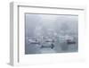 USA, Massachusetts, Cape Ann, Gloucester. Annisquam Harbor, boats in fog-Walter Bibikow-Framed Photographic Print