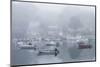 USA, Massachusetts, Cape Ann, Gloucester. Annisquam Harbor, boats in fog-Walter Bibikow-Mounted Photographic Print