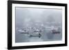 USA, Massachusetts, Cape Ann, Gloucester. Annisquam Harbor, boats in fog-Walter Bibikow-Framed Photographic Print