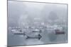 USA, Massachusetts, Cape Ann, Gloucester. Annisquam Harbor, boats in fog-Walter Bibikow-Mounted Photographic Print