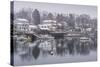 USA, Massachusetts, Cape Ann, Gloucester, Annisquam, Lobster Cove, early winter-Walter Bibikow-Stretched Canvas