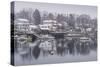 USA, Massachusetts, Cape Ann, Gloucester, Annisquam, Lobster Cove, early winter-Walter Bibikow-Stretched Canvas