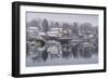 USA, Massachusetts, Cape Ann, Gloucester, Annisquam, Lobster Cove, early winter-Walter Bibikow-Framed Photographic Print