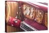 USA, Massachusetts, Cape Ann, Gloucester. Antique car, 1940's-era antique car interior-Walter Bibikow-Stretched Canvas