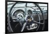 USA, Massachusetts, Cape Ann, Gloucester. Antique car, early 1960's-era antique car interior-Walter Bibikow-Framed Photographic Print