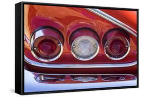 USA, Massachusetts, Cape Ann, Gloucester, detail of classic cars-Walter Bibikow-Framed Stretched Canvas