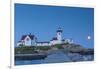 USA, Massachusetts, Cape Ann, Gloucester, Eastern Point LIghthouse with moonrise-Walter Bibikw-Framed Photographic Print