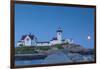 USA, Massachusetts, Cape Ann, Gloucester, Eastern Point LIghthouse with moonrise-Walter Bibikw-Framed Photographic Print