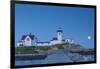 USA, Massachusetts, Cape Ann, Gloucester, Eastern Point LIghthouse with moonrise-Walter Bibikw-Framed Photographic Print