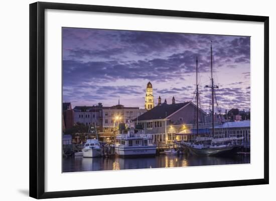 USA, Massachusetts, Cape Ann, Gloucester. Gloucester City Hall at dawn.-Walter Bibikow-Framed Photographic Print