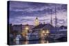 USA, Massachusetts, Cape Ann, Gloucester. Gloucester City Hall at dawn.-Walter Bibikow-Stretched Canvas