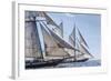 USA, Massachusetts, Cape Ann, Gloucester. Gloucester Schooner Festival, schooner parade of sail.-Walter Bibikow-Framed Photographic Print