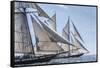 USA, Massachusetts, Cape Ann, Gloucester. Gloucester Schooner Festival, schooner parade of sail.-Walter Bibikow-Framed Stretched Canvas