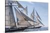 USA, Massachusetts, Cape Ann, Gloucester. Gloucester Schooner Festival, schooner parade of sail.-Walter Bibikow-Stretched Canvas