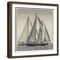 USA, Massachusetts, Cape Ann, Gloucester. Gloucester Schooner Festival, schooner parade of sail.-Walter Bibikow-Framed Photographic Print