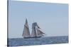 USA, Massachusetts, Cape Ann, Gloucester. Gloucester Schooner Festival, schooner parade of sail.-Walter Bibikow-Stretched Canvas