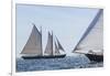 USA, Massachusetts, Cape Ann, Gloucester. Gloucester Schooner Festival, schooner parade of sail.-Walter Bibikow-Framed Photographic Print