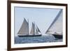 USA, Massachusetts, Cape Ann, Gloucester. Gloucester Schooner Festival, schooner parade of sail.-Walter Bibikow-Framed Photographic Print