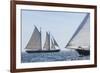 USA, Massachusetts, Cape Ann, Gloucester. Gloucester Schooner Festival, schooner parade of sail.-Walter Bibikow-Framed Photographic Print