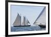 USA, Massachusetts, Cape Ann, Gloucester. Gloucester Schooner Festival, schooner parade of sail.-Walter Bibikow-Framed Photographic Print