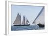 USA, Massachusetts, Cape Ann, Gloucester. Gloucester Schooner Festival, schooner parade of sail.-Walter Bibikow-Framed Photographic Print