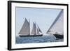 USA, Massachusetts, Cape Ann, Gloucester. Gloucester Schooner Festival, schooner parade of sail.-Walter Bibikow-Framed Photographic Print