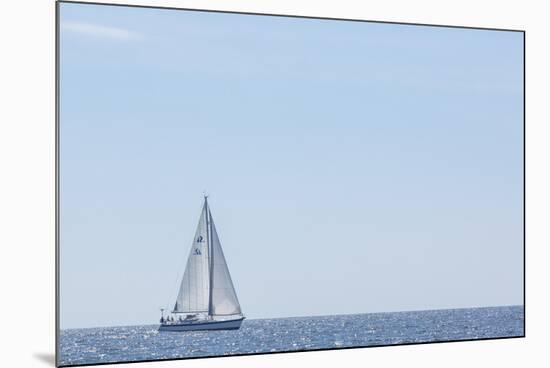 USA, Massachusetts, Cape Ann, Gloucester. Gloucester Schooner Festival, schooner parade of sail.-Walter Bibikow-Mounted Photographic Print