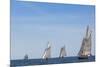 USA, Massachusetts, Cape Ann, Gloucester. Gloucester Schooner Festival, schooner parade of sail.-Walter Bibikow-Mounted Photographic Print