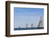 USA, Massachusetts, Cape Ann, Gloucester. Gloucester Schooner Festival, schooner parade of sail.-Walter Bibikow-Framed Photographic Print