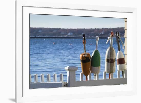 USA, Massachusetts, Cape Ann, Gloucester, lobster buoys-Walter Bibikow-Framed Premium Photographic Print