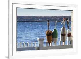 USA, Massachusetts, Cape Ann, Gloucester, lobster buoys-Walter Bibikow-Framed Premium Photographic Print