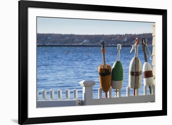 USA, Massachusetts, Cape Ann, Gloucester, lobster buoys-Walter Bibikow-Framed Premium Photographic Print