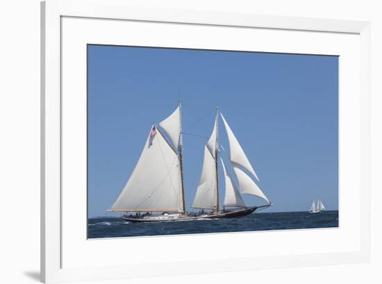 USA, Massachusetts, Cape Ann, Gloucester, schooner sailing ships-Walter Bibikow-Framed Premium Photographic Print