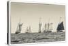 USA, Massachusetts, Cape Ann, Gloucester, schooner sailing ships-Walter Bibikow-Stretched Canvas