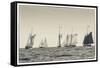 USA, Massachusetts, Cape Ann, Gloucester, schooner sailing ships-Walter Bibikow-Framed Stretched Canvas