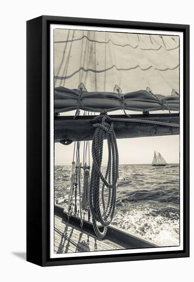 USA, Massachusetts, Cape Ann, Gloucester, schooner sailing ships-Walter Bibikow-Framed Stretched Canvas